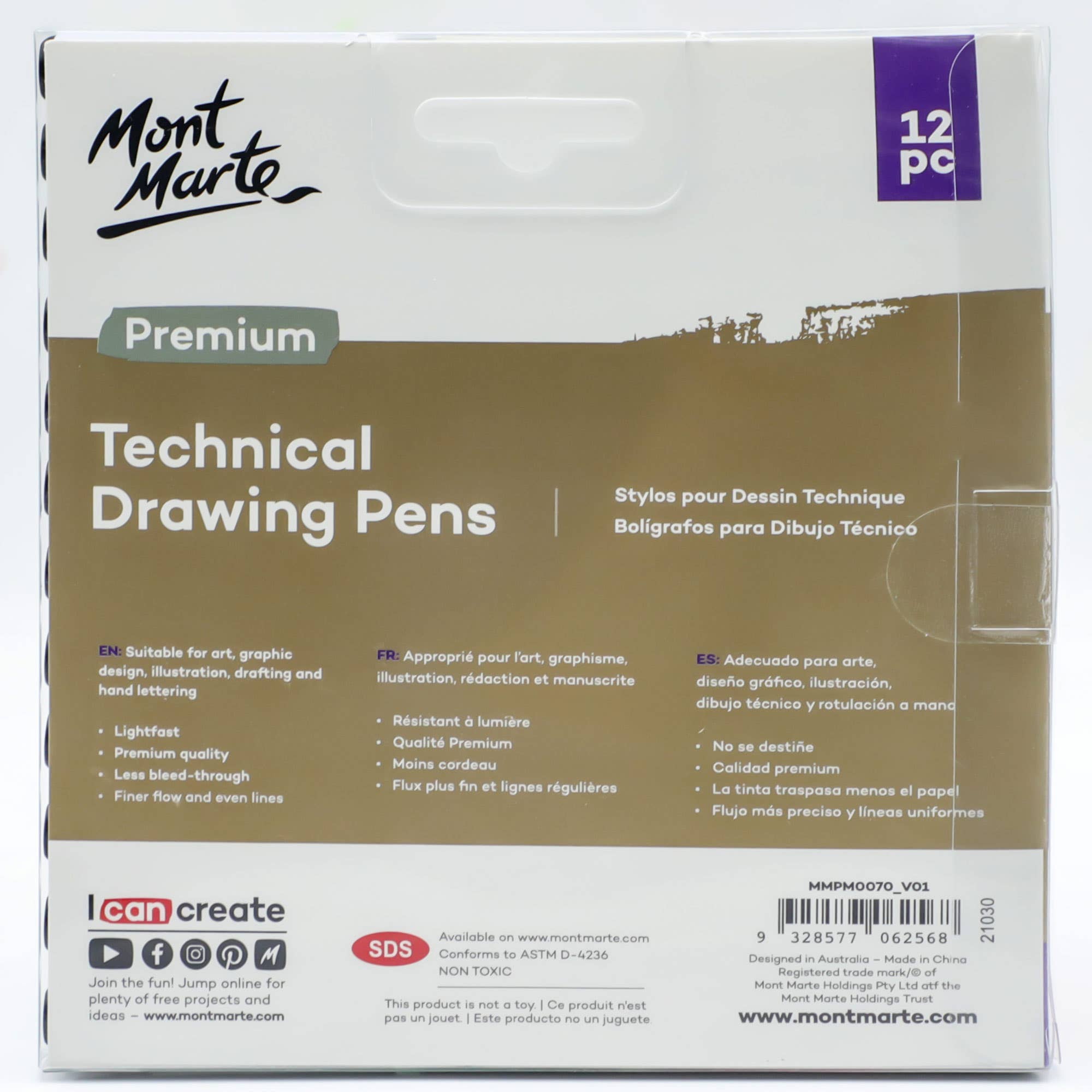 Premium Detail and Accent Technical Drawing Pens - 12 Pens