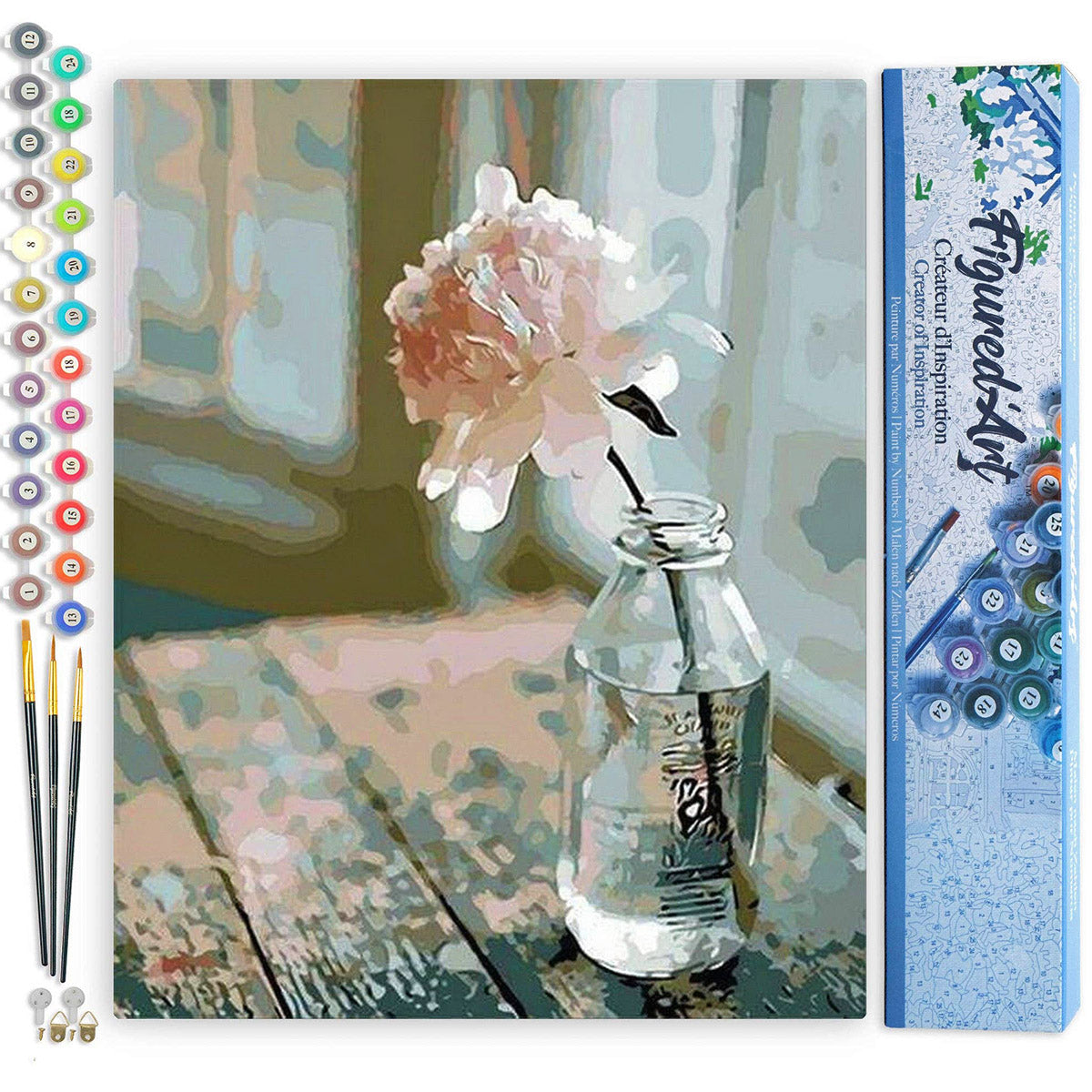 Paint By Numbers 16 x 20 Linen Canvas - White Flower