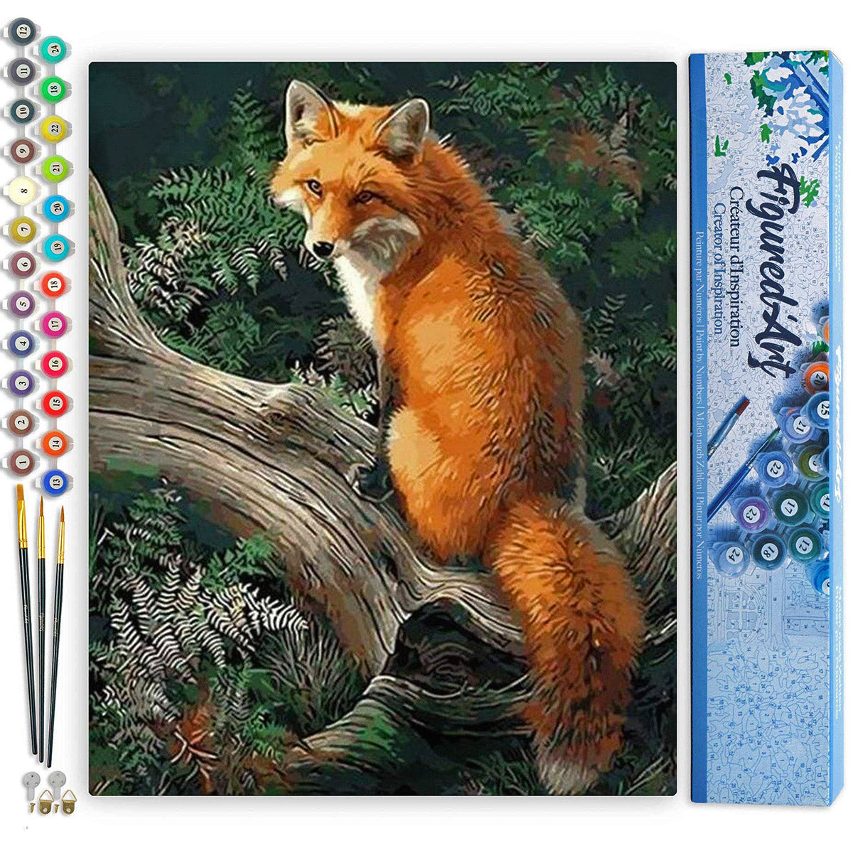 Paint By Numbers 16 x 20 Linen Canvas - Fox In The Woods