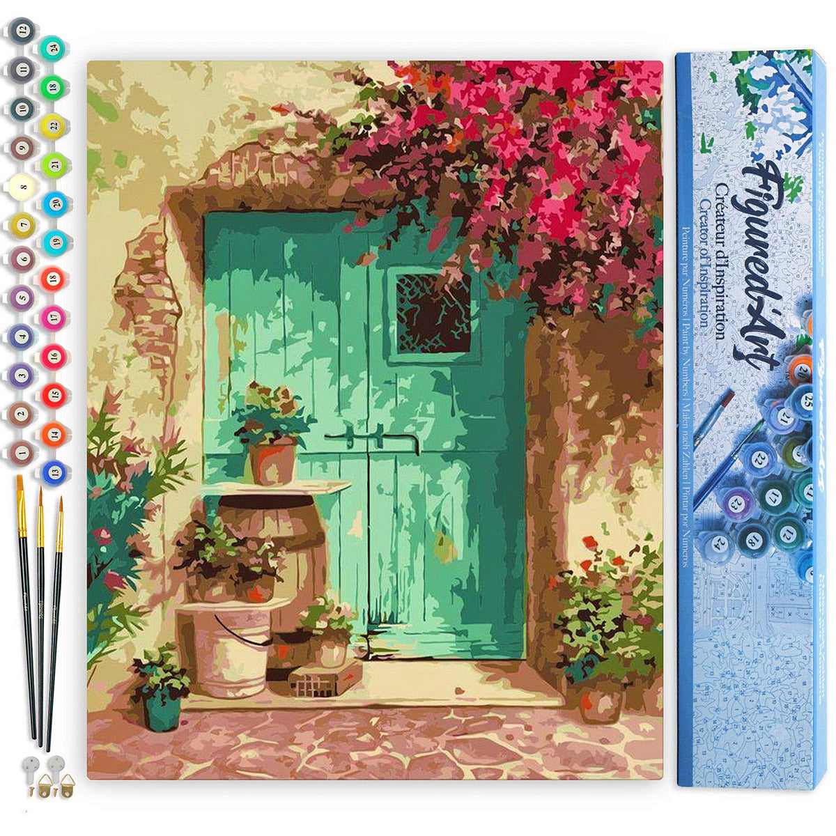 Paint By Numbers 16 x 20 Linen Canvas - Green Door