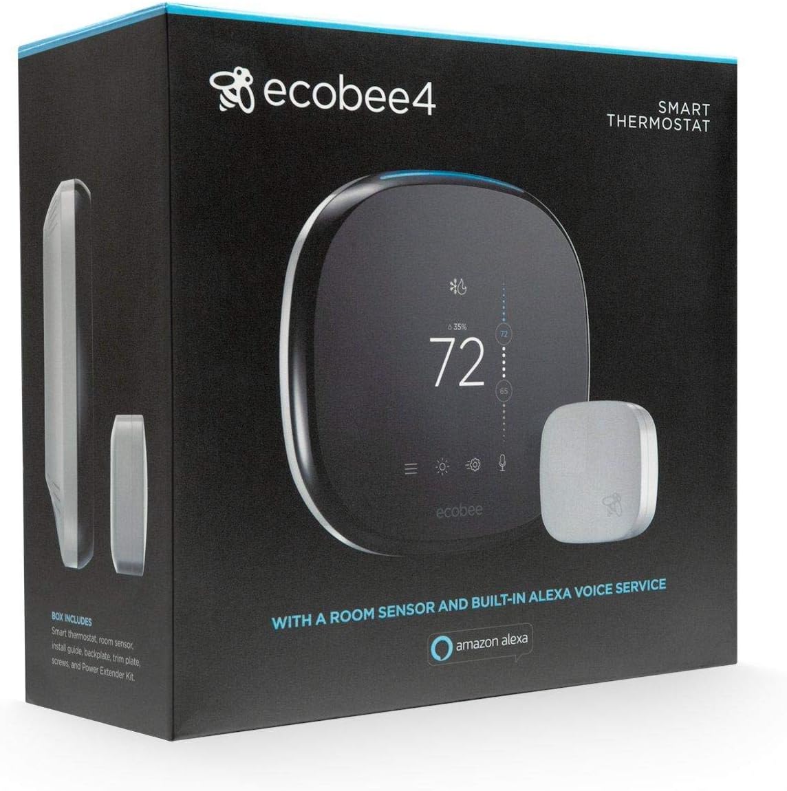ecobee4 Smart Thermostat with Built-in Alexa, Room Sensor  - Open Box