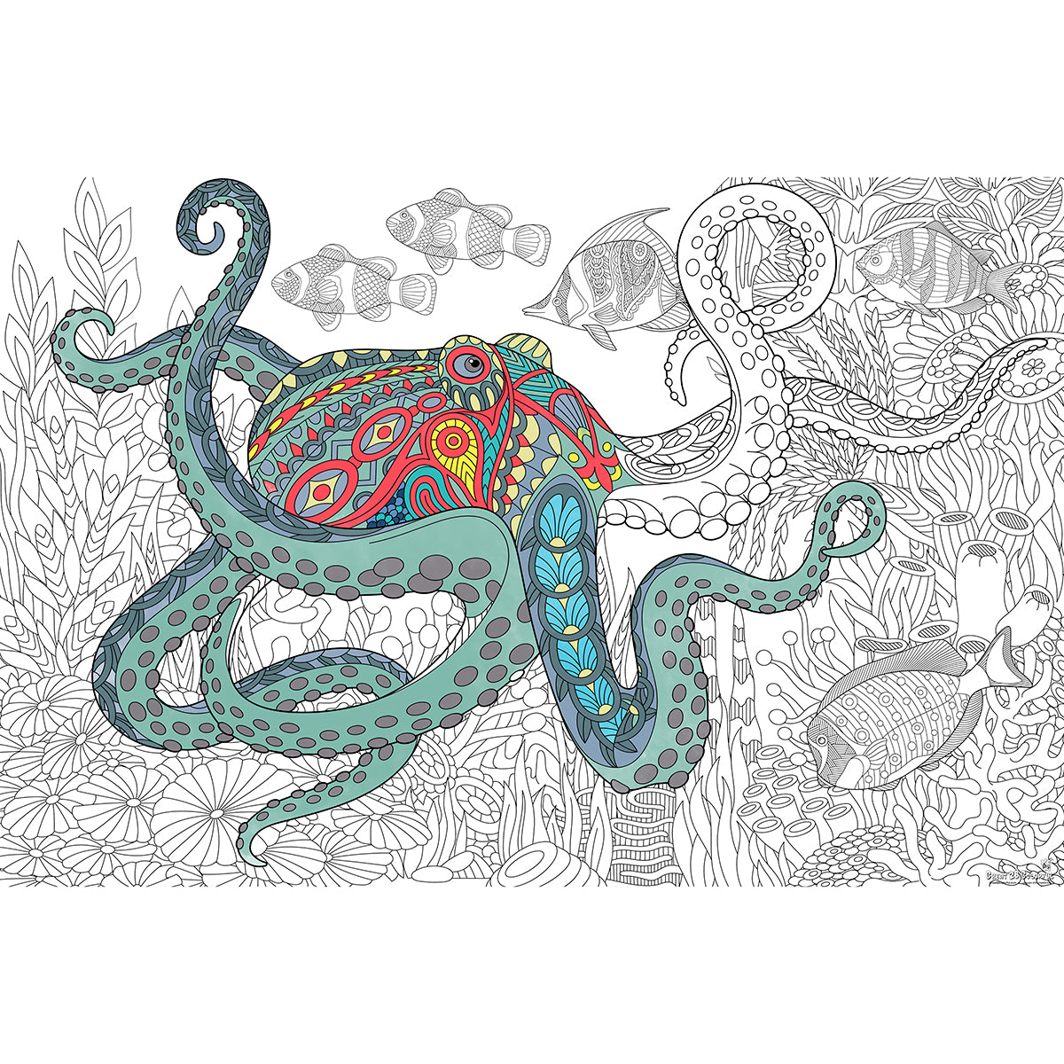 Great2bColorful - "Ollie Octopus" Huge Coloring Posters