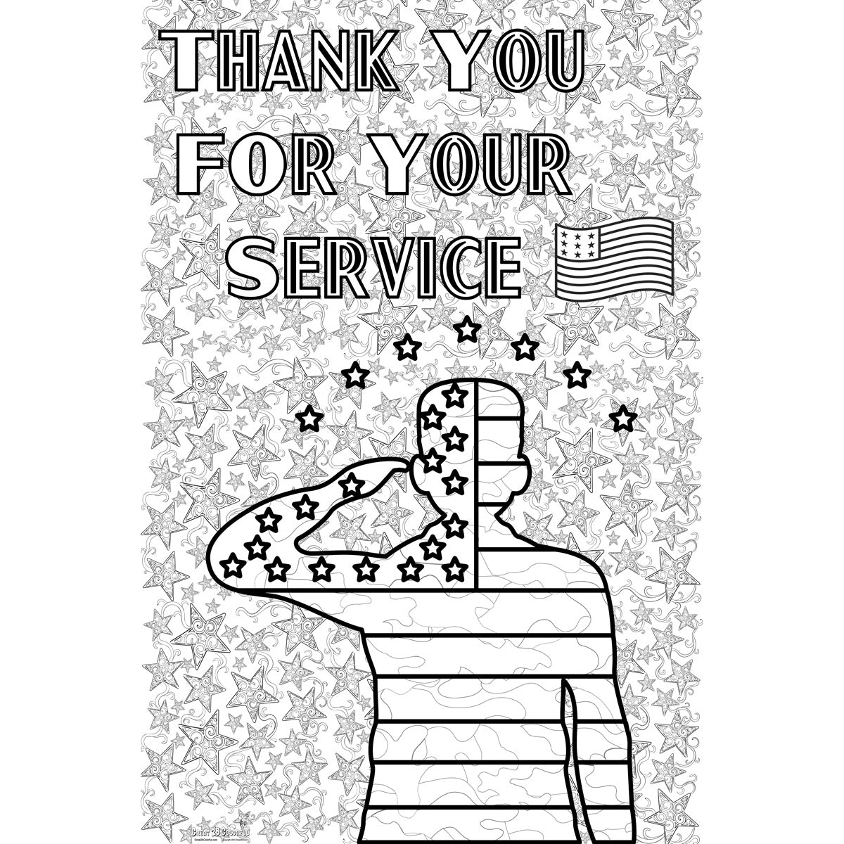 Great2bColorful - "Thank You for your Service" Huge Coloring Posters