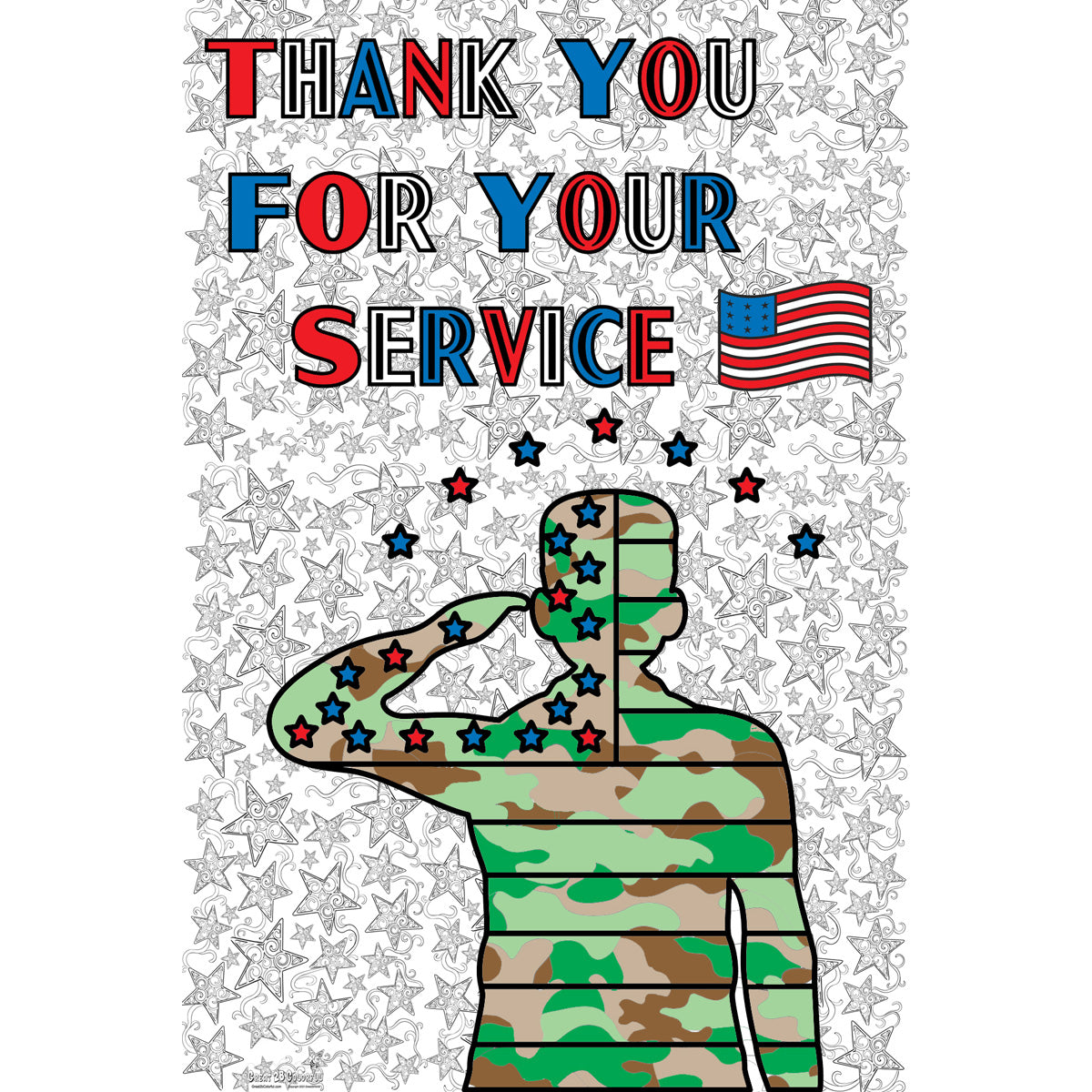Great2bColorful - "Thank You for your Service" Huge Coloring Posters