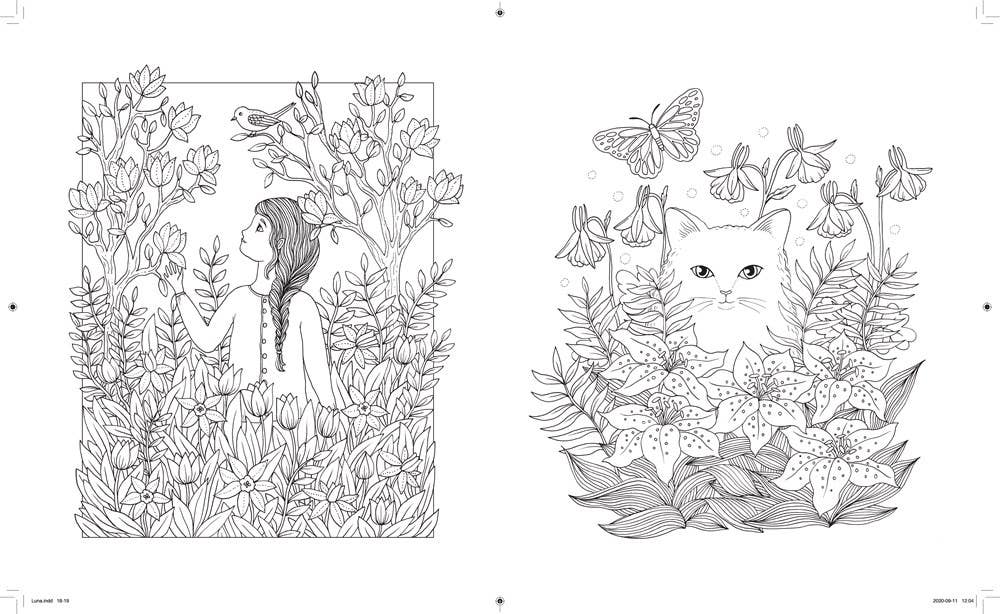 Maria Trolle 83 Page Hardcover Coloring Book - Luna