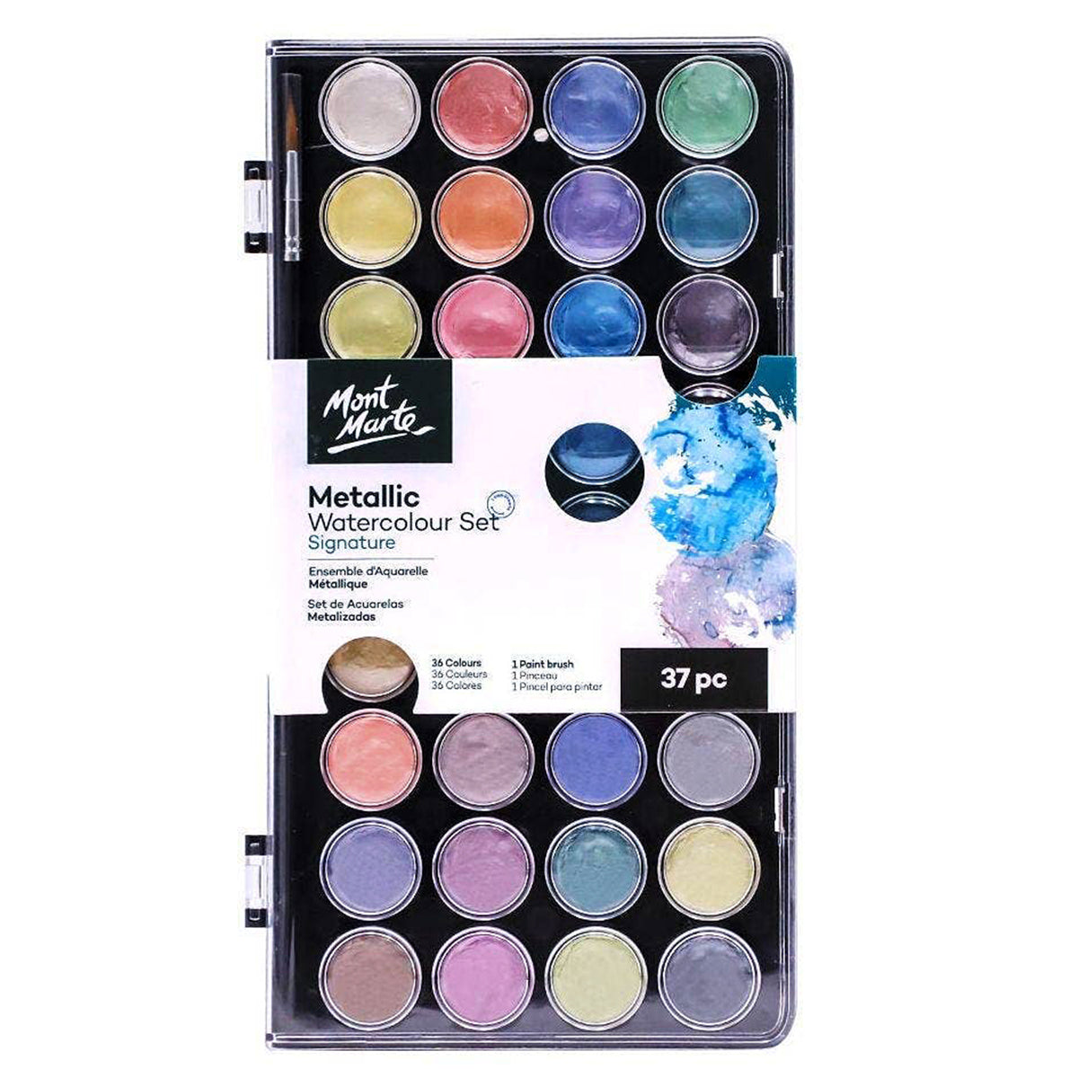 Signature Metallic Watercolor Cake Set - 37 Metallic Colors