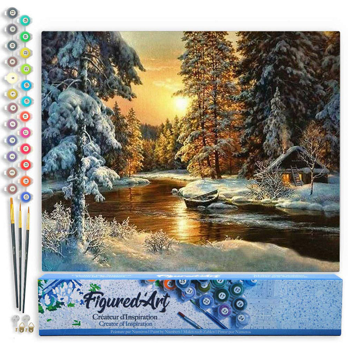 Paint By Numbers 16 x 20 Linen Canvas - Sunset Forest