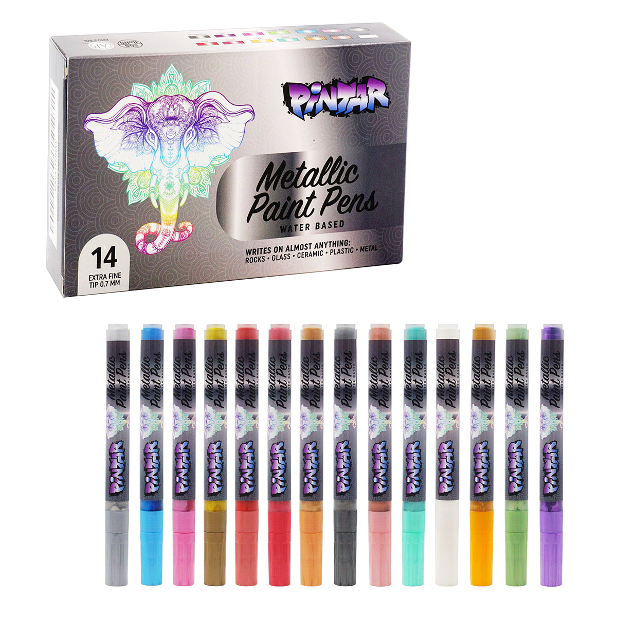 Pintar Premium Bright Metallic Paint Pens - 14 Colors