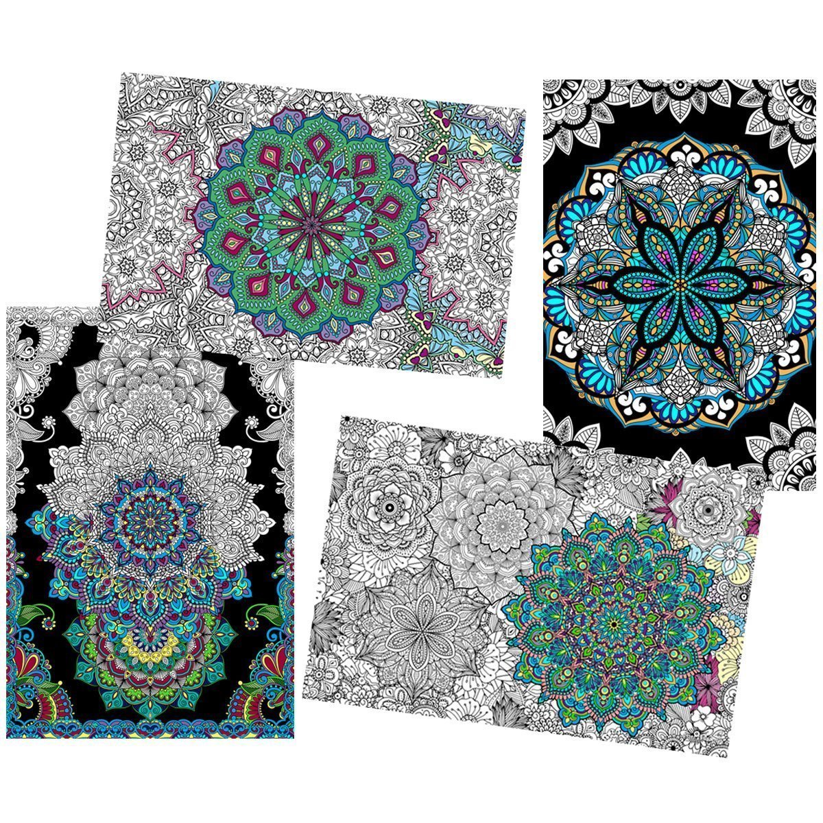 Great2bColorful - 24" x 16" Mandalas 4-Pack Huge Coloring Posters