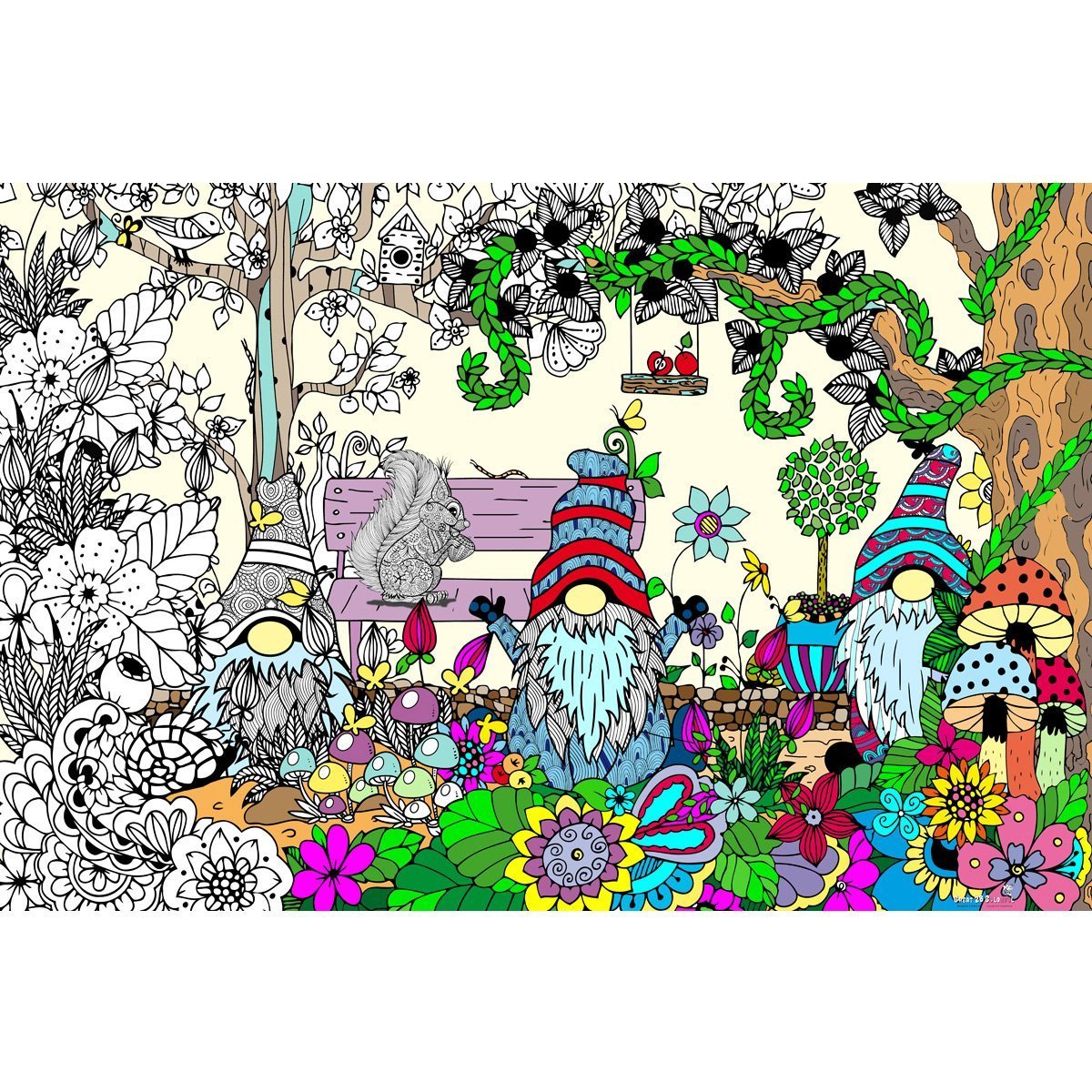 Great2bColorful - Doodling Gnomes Huge Coloring Posters