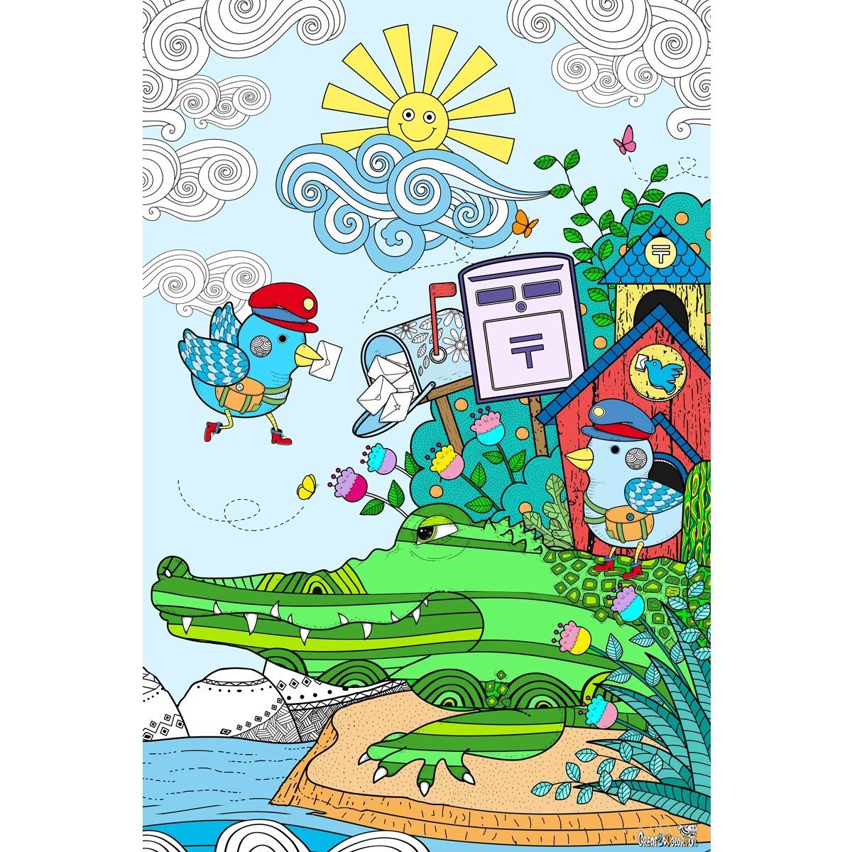Great2bColorful Huge Coloring Posters - Mail Delivery