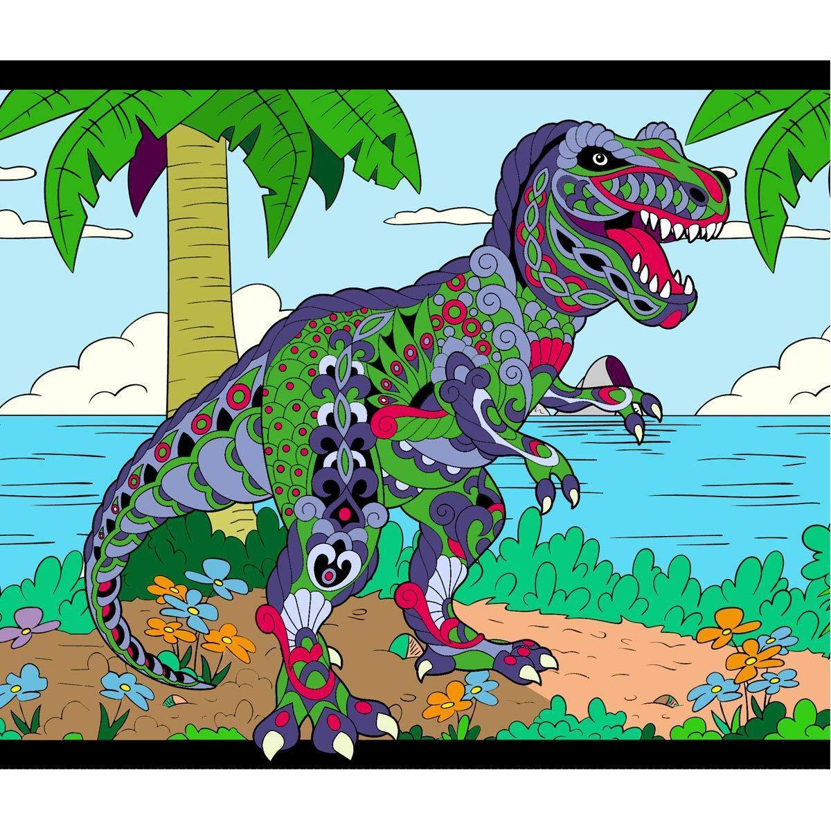 Great2bColorful 12" Huge Coloring Posters (15 Feet) - Dinosaurs Wall Border