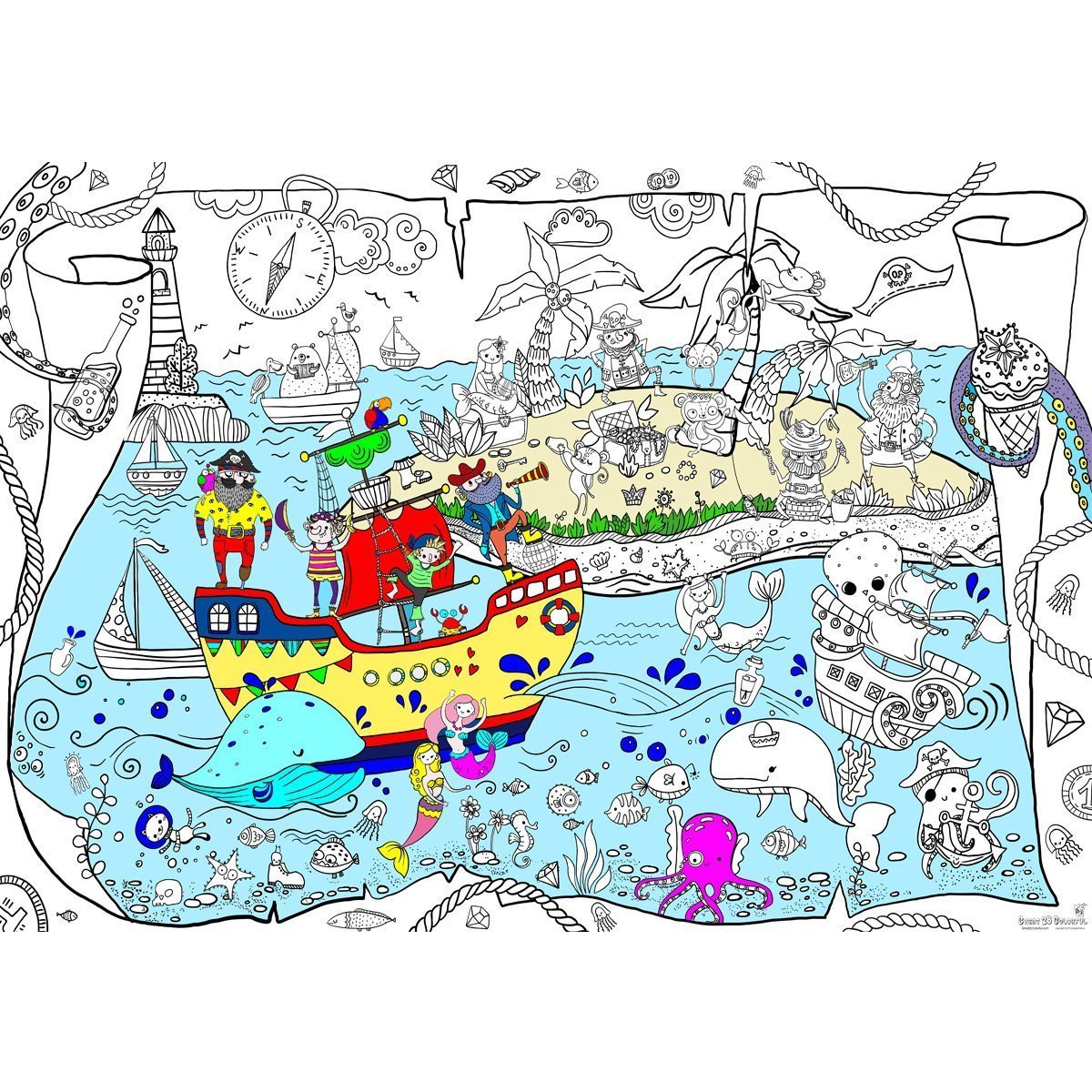 Great2bColorful Huge Coloring Posters - Ahoy Mateys