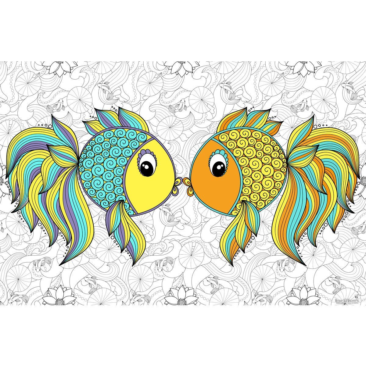 Great2bColorful Huge Coloring Posters - 2 Little Fishies