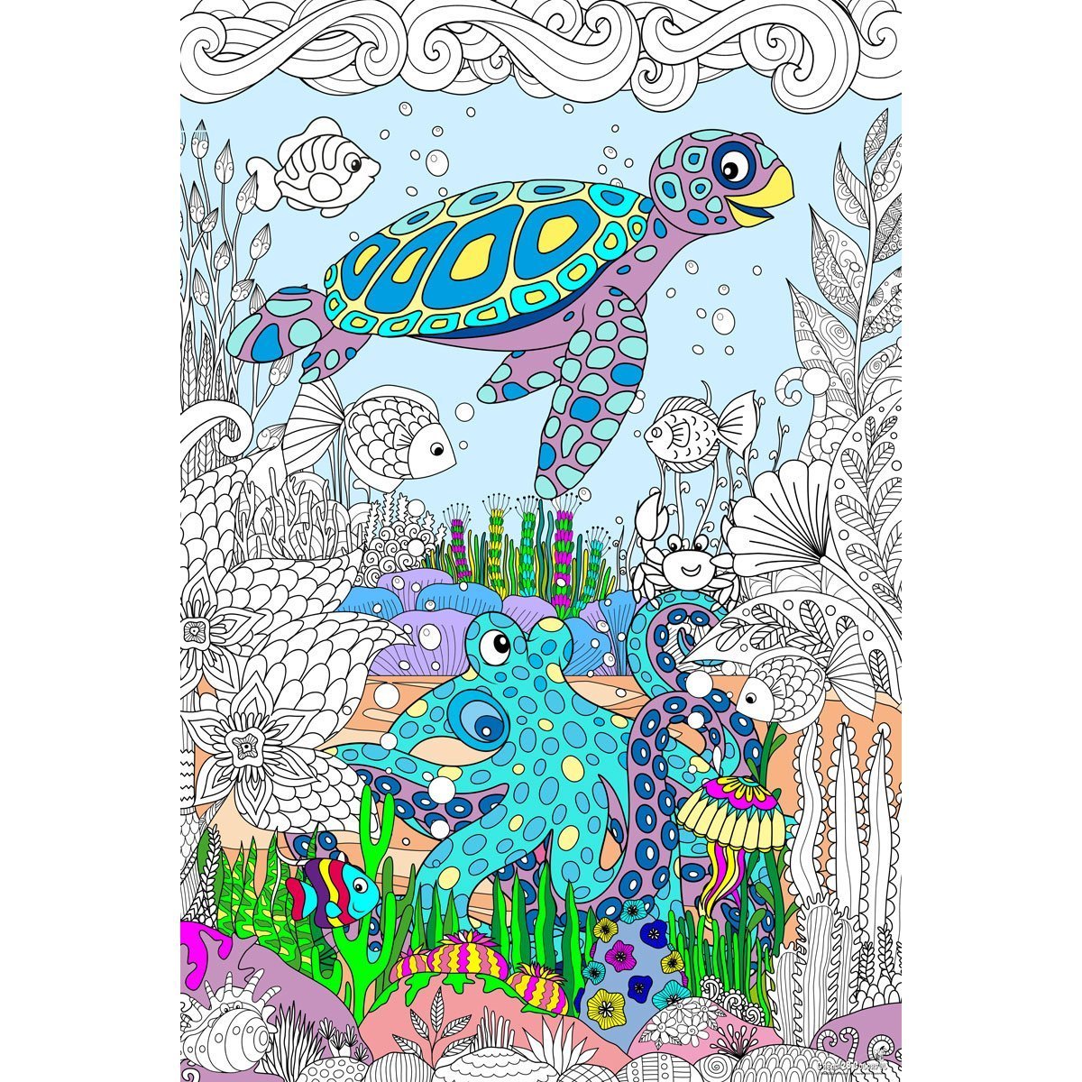 Great2bColorful Huge Coloring Posters - Underwater Friends