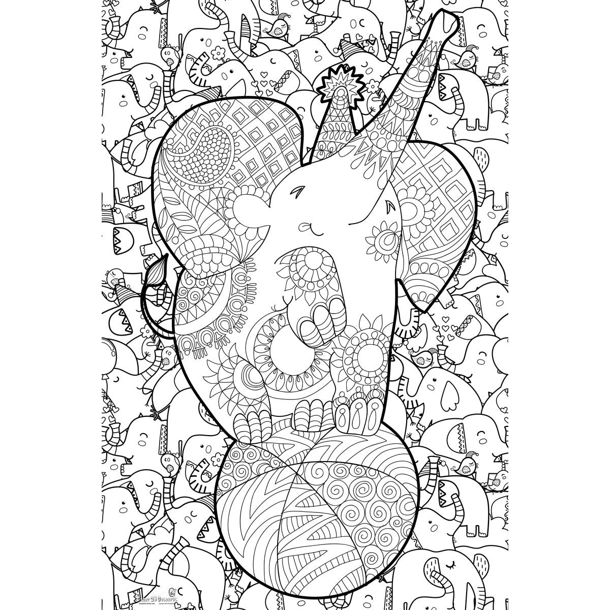 Great2bColorful Huge Coloring Posters - Ellie Elephant