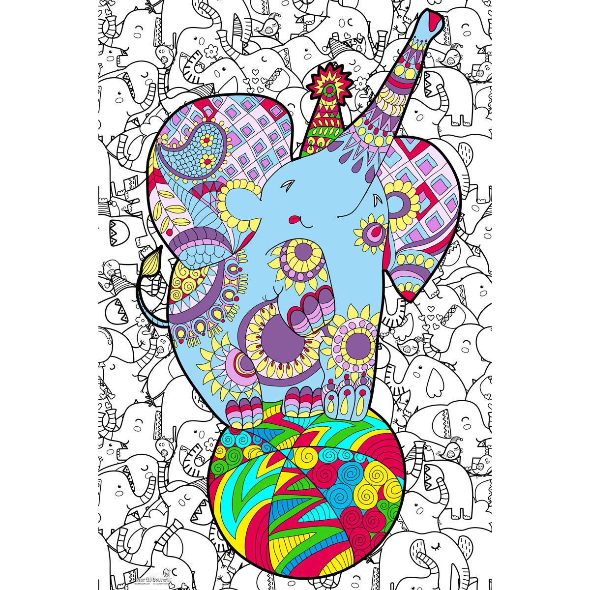 Great2bColorful Huge Coloring Posters - Ellie Elephant