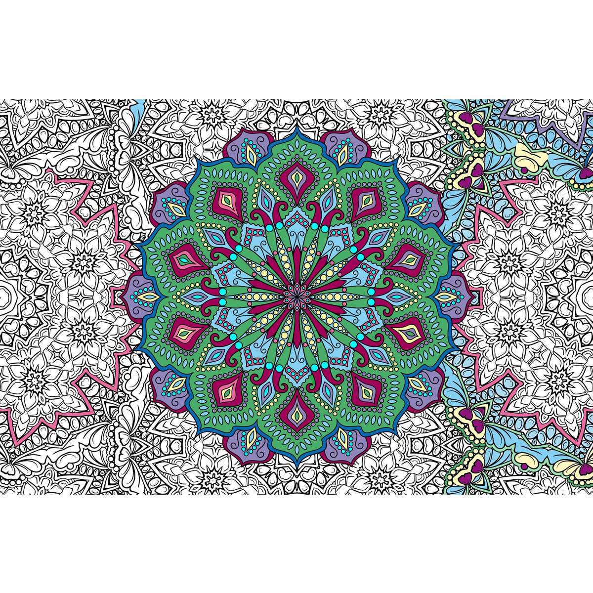 Great2bColorful - Circle of Life Mandala Huge Coloring Posters