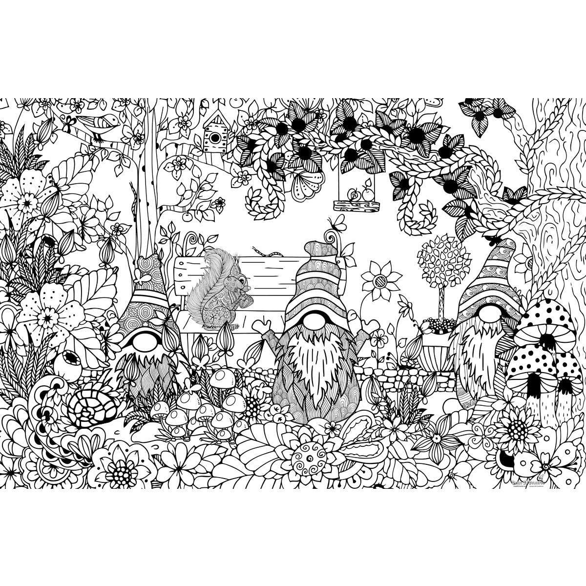 Great2bColorful - Doodling Gnomes Huge Coloring Posters