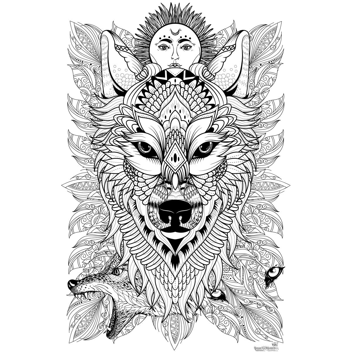Great2bColorful - Timber Wolf Huge Coloring Posters