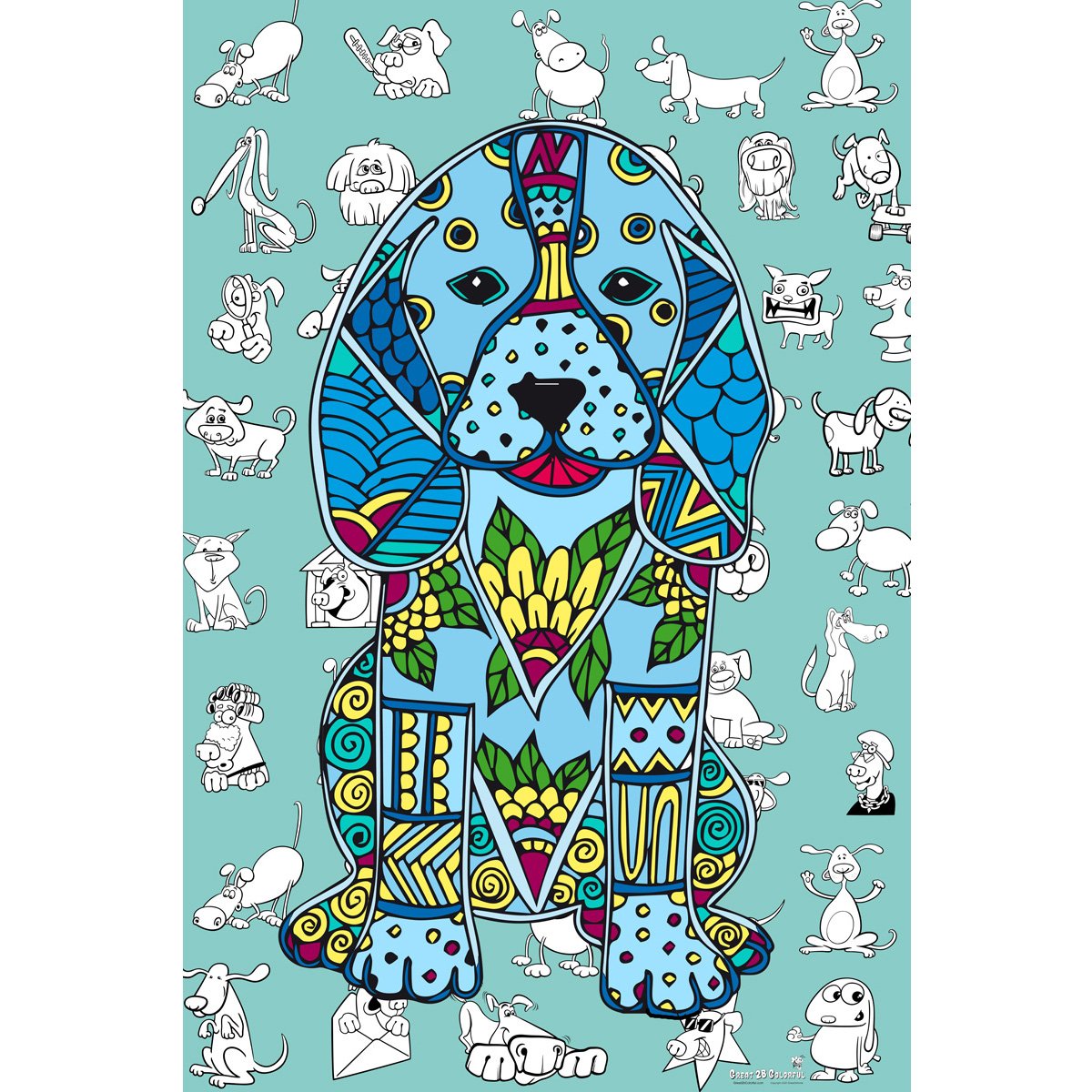 Great2bColorful - 24" x 16" Just For Fun, 4-Pack Huge Coloring Posters