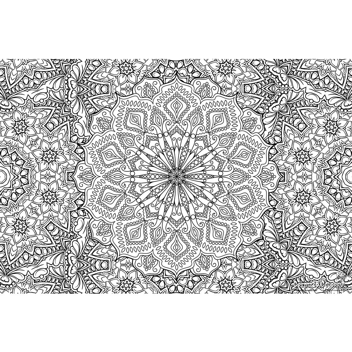 Great2bColorful - Circle of Life Mandala Huge Coloring Posters