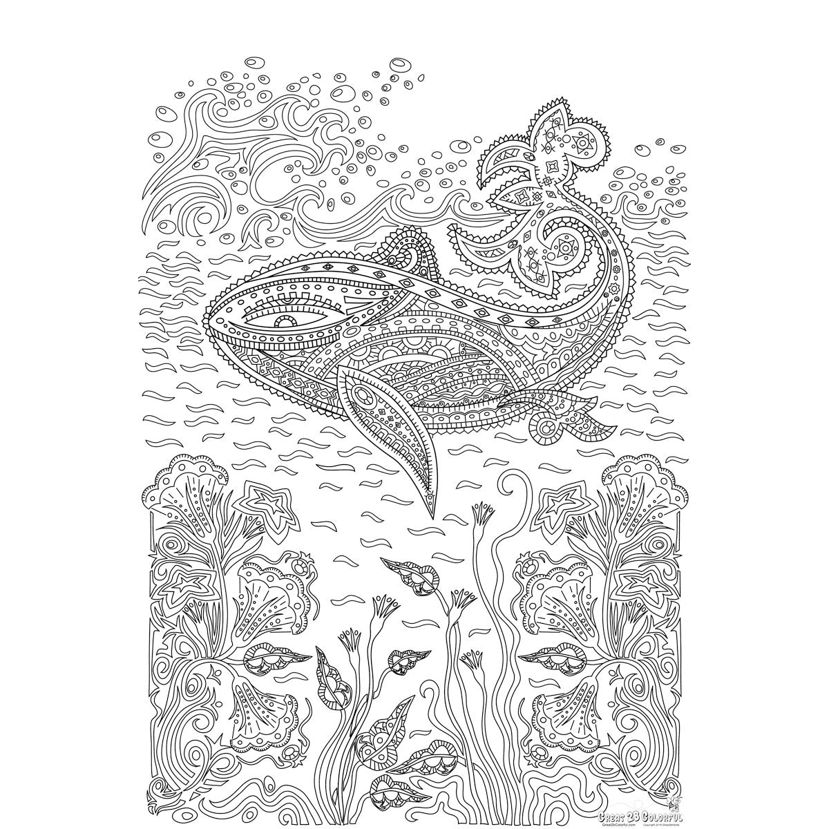 Great2bColorful - Whale of a Good Time Huge Coloring Posters