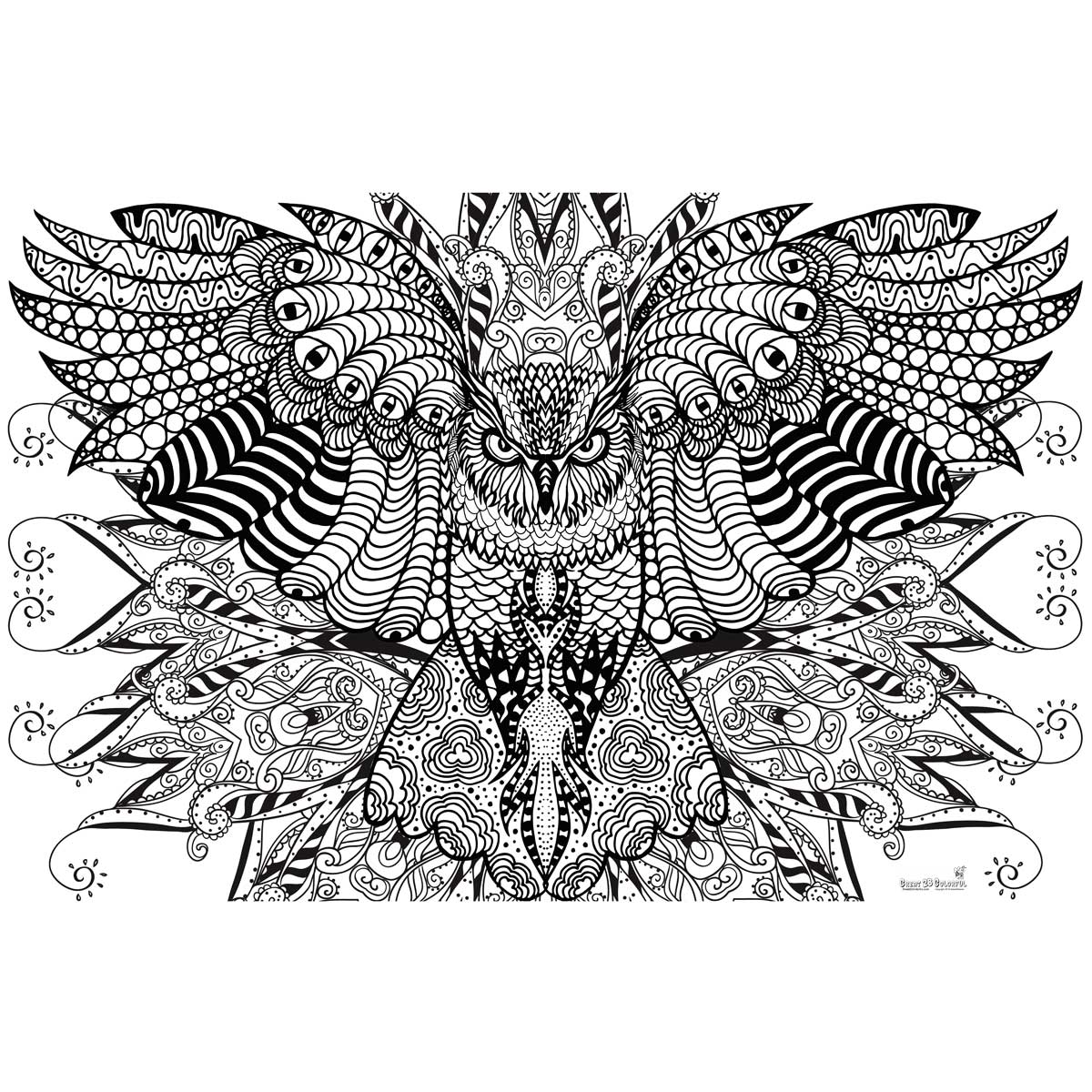 Great2bColorful - Mosaic Owl Huge Coloring Posters