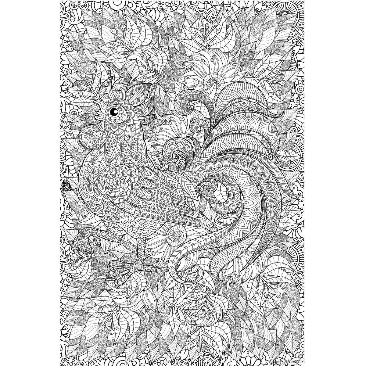 Great2bColorful "Cock-a-Doodle-Do!" Huge Coloring Posters