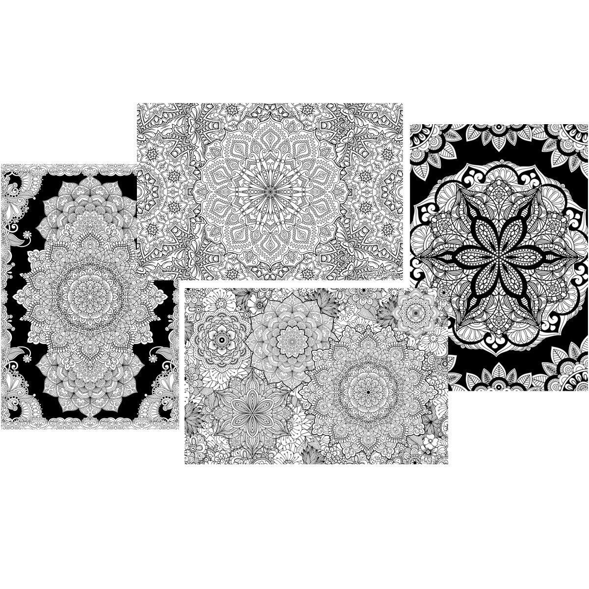 Great2bColorful - 24" x 16" Mandalas 4-Pack Huge Coloring Posters
