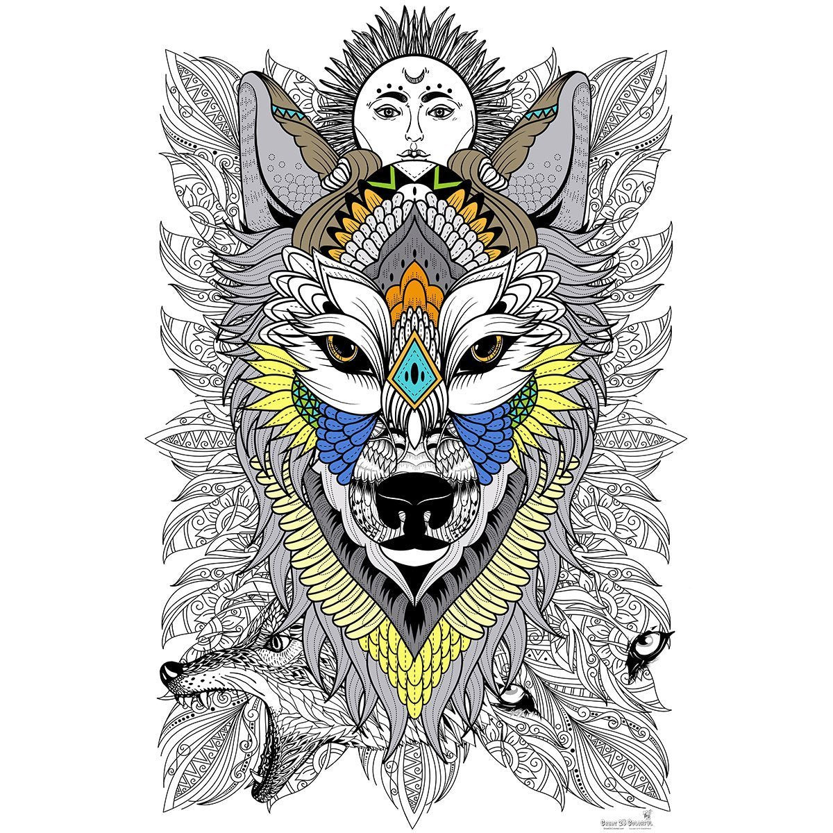 Great2bColorful - Timber Wolf Huge Coloring Posters