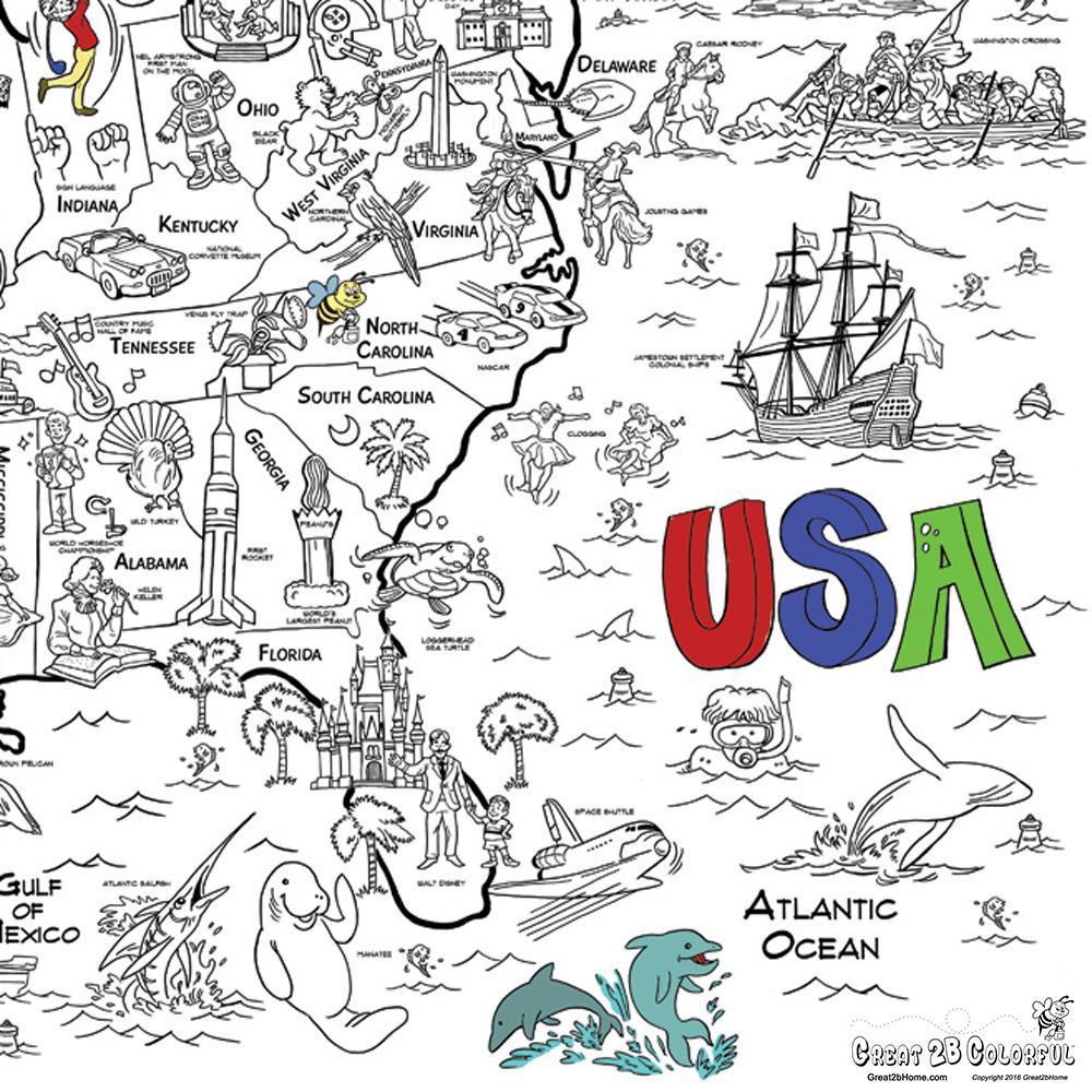 Great2bColorful Huge Coloring Posters - Coloring America