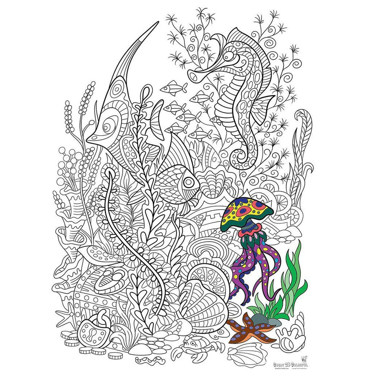 Great2bColorful Huge Coloring Posters - Under The Sea