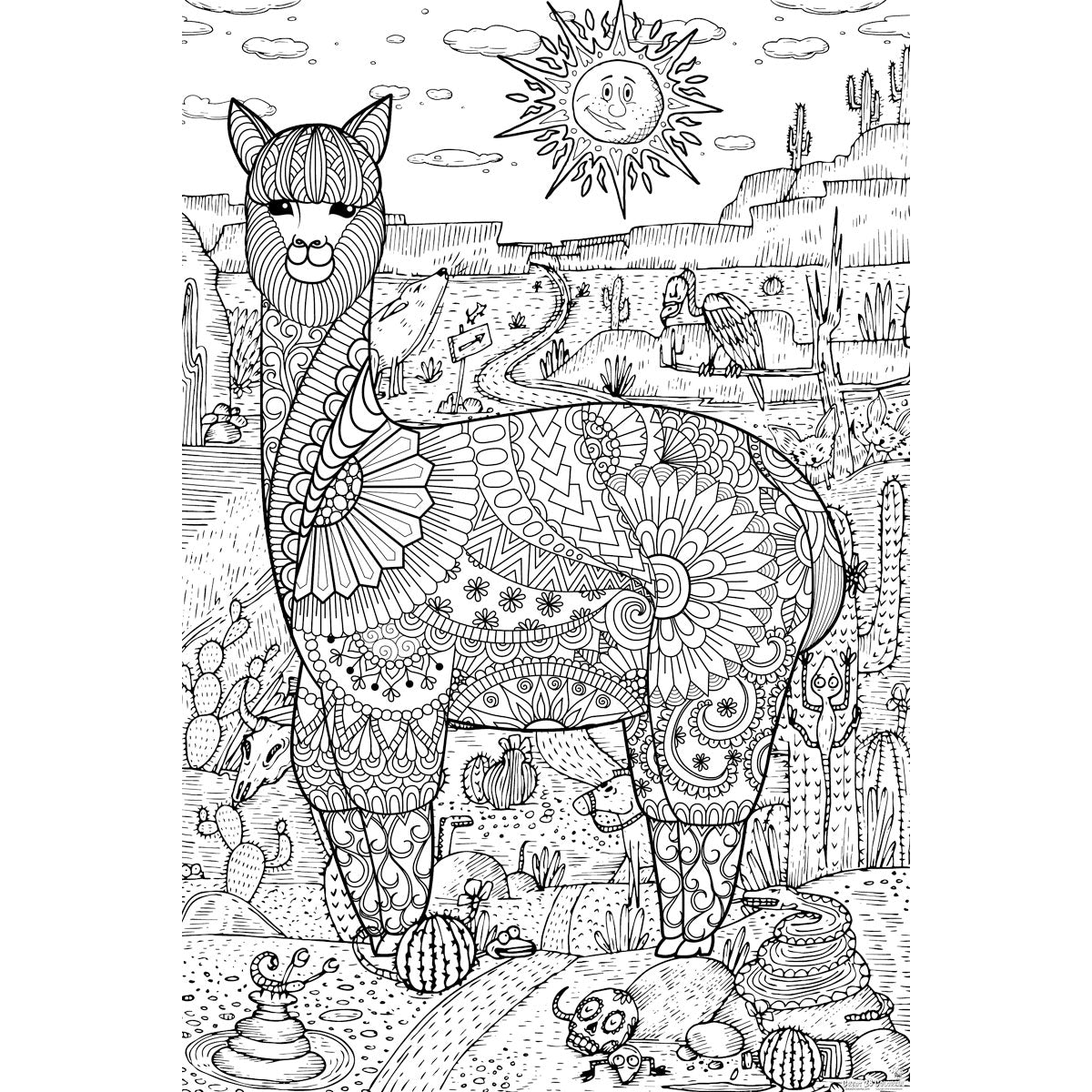 Great2bColorful - Louie Llama Huge Coloring Posters