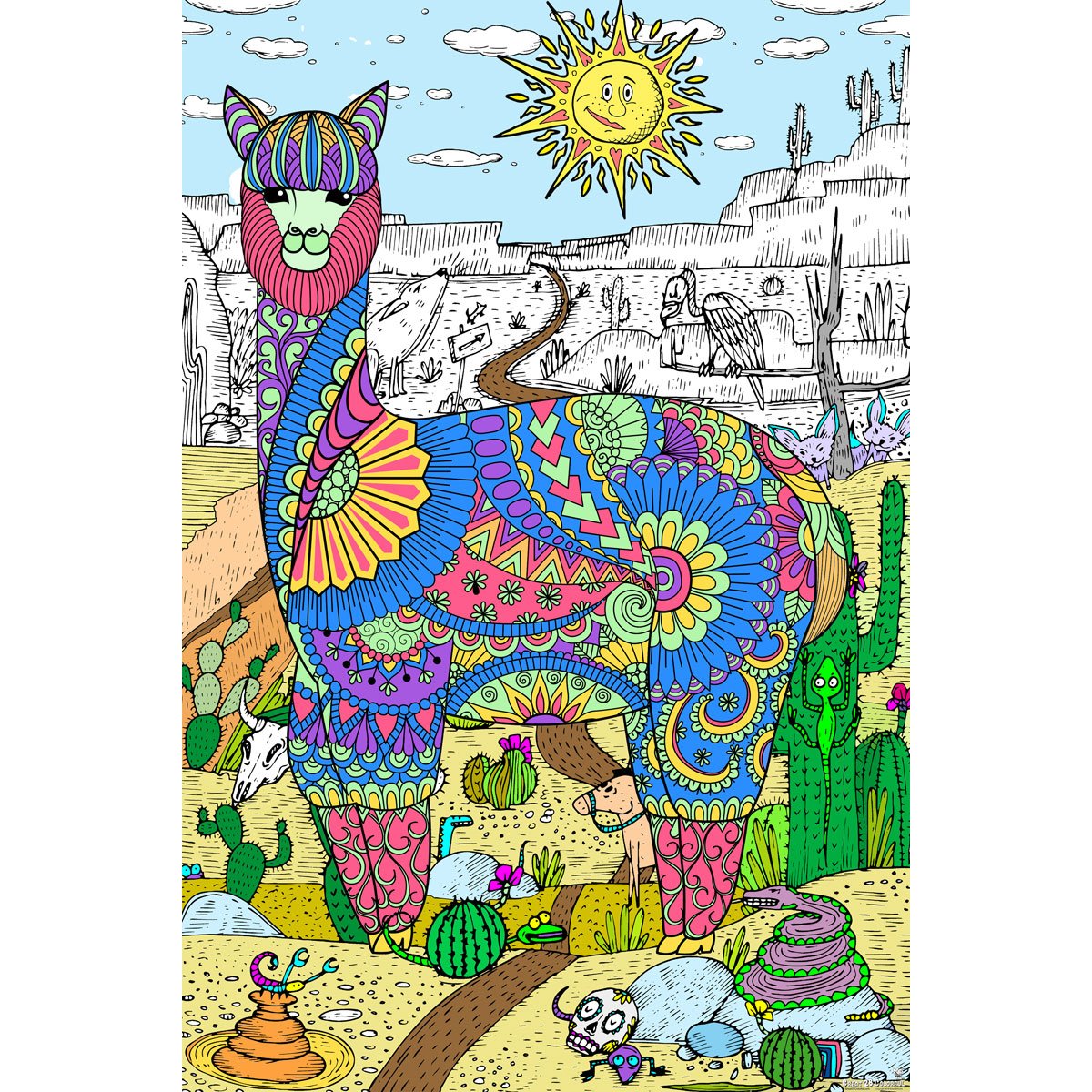 Great2bColorful - Louie Llama Huge Coloring Posters